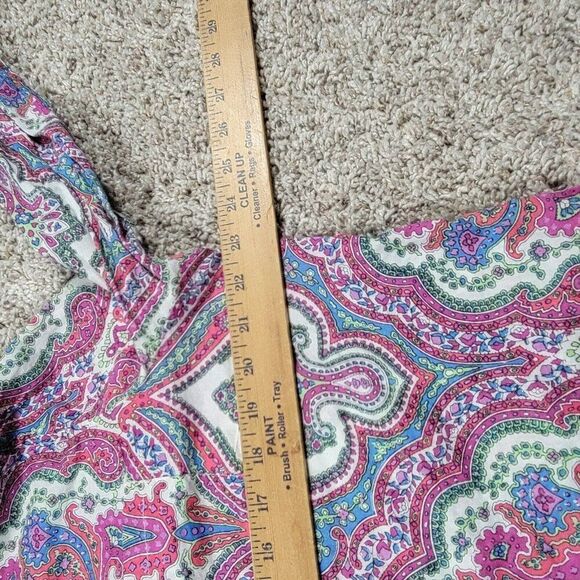 Talbots Shirt Womens XLP Petite Colorful Paisley Long Sleeve Button Up - Picture 4 of 9